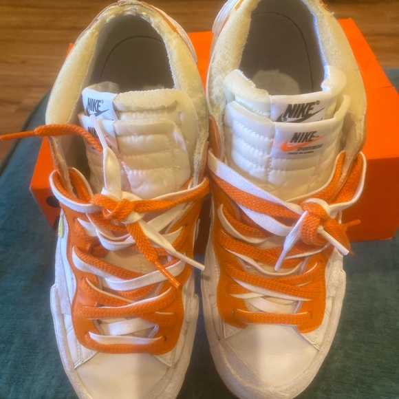 Nike Blazer Low Sacai Men USD12 White Magma Orange - Picture 7 of 16